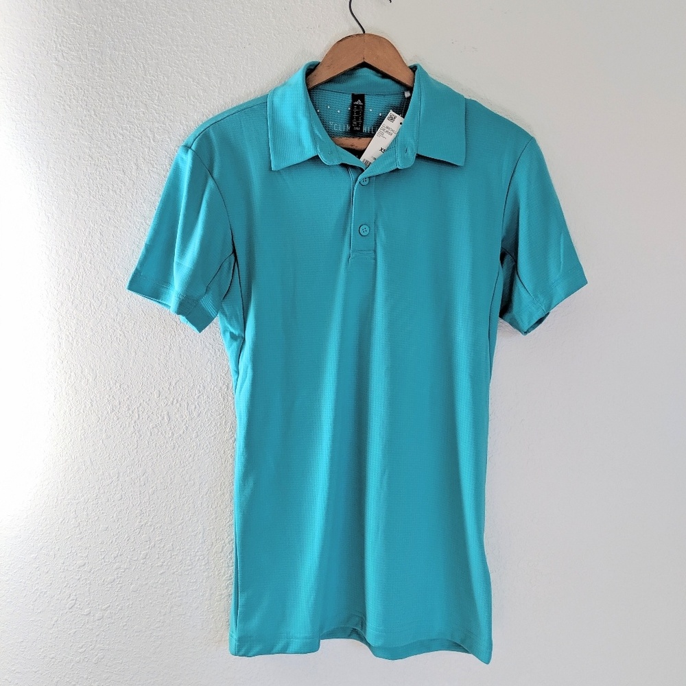 New Adidas Turquoise Climachill Polo XS